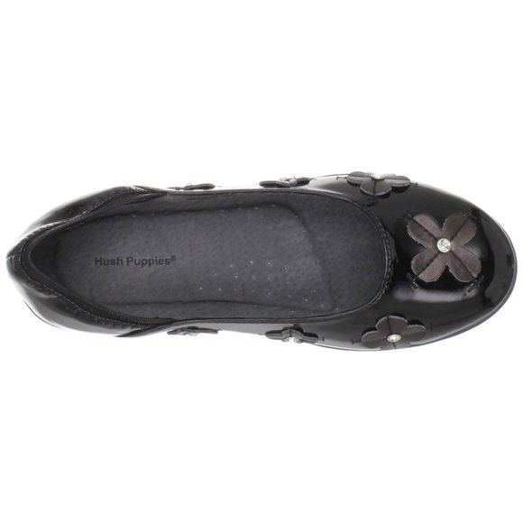 NEW Hush Puppies Kid Sophian Patent Rhinestone Embellished Clover Ballet Flat - Picture 6 of 8